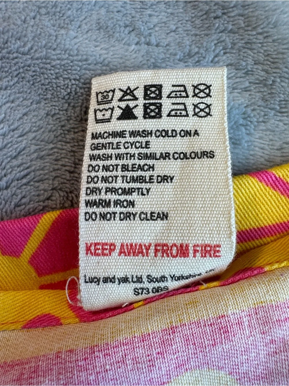 Rare NWOT Lucy & Yak Organic Cotton Lottie Neck Scarf/Bandana Pink Yellow